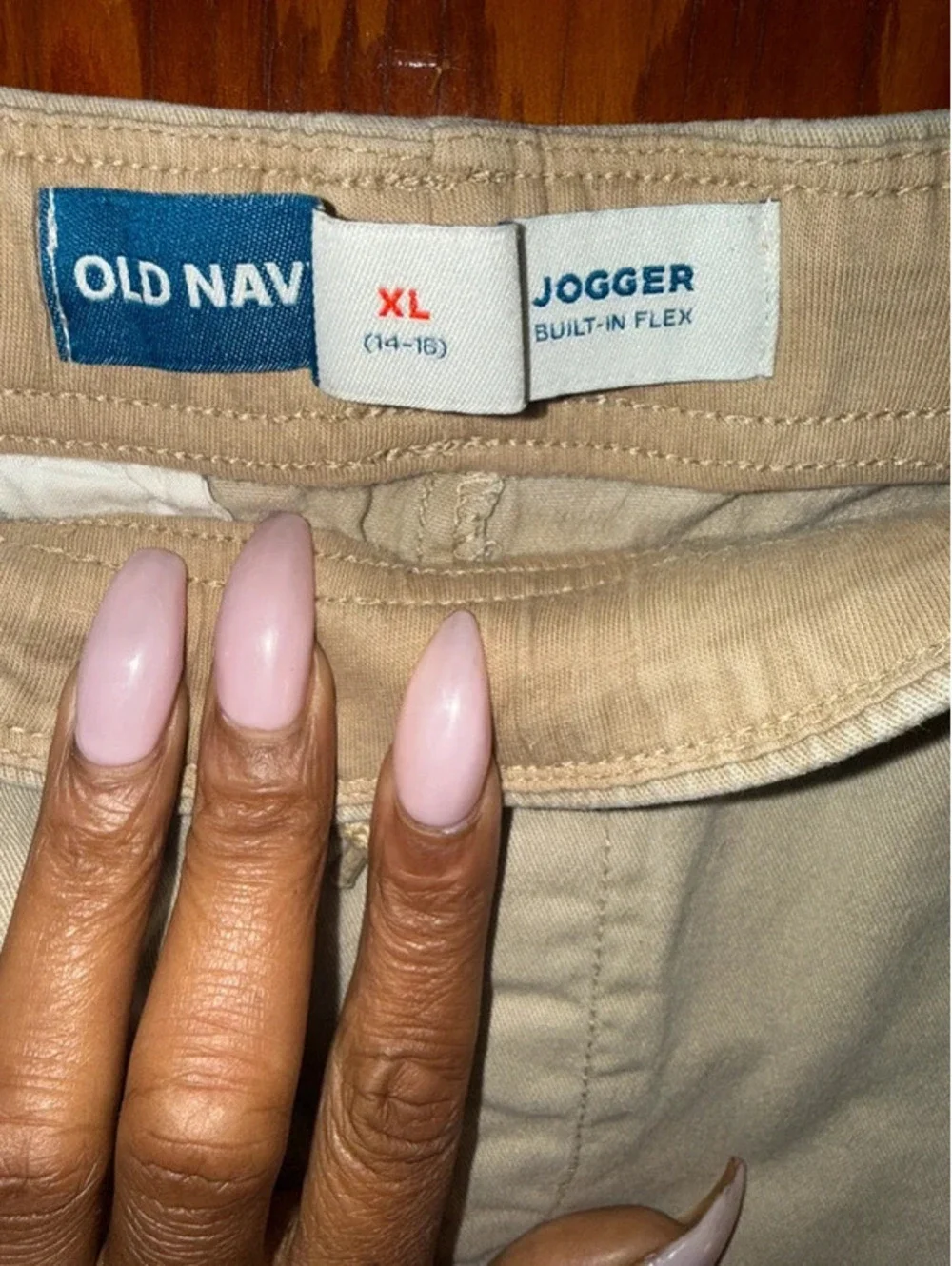 Old Navy Boys Built-In Flex Twill Jogger Pants XL 14–16 Khaki